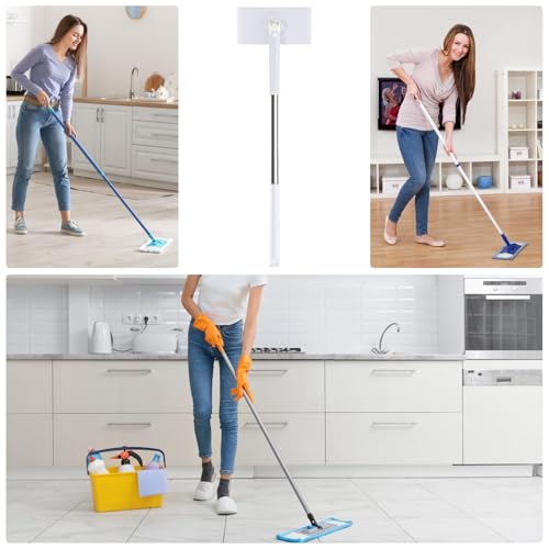 Demsyeq Kompakter Wischmopp | Trockene Reinigungstücher Staubwischer | Reinigungsmopp Set, Hartholz Bodenwischer Trocken und Nass Mopp für , Hartholz, Laminat, Fliesen – Bild 5