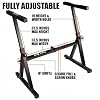 RockJam RJZZ363 Z-Frame Keyboard Stand, Heavy Duty Adjustable Digital Piano Z Stand with 8 Height Levels, Anti-Slip Pads, Black Steel Frame #2