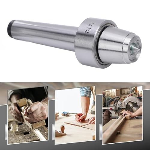 MT2 Live Tailstock Center Cup and Point Tip, Lathe Live Center Cup with Ball Bearing Stainless Steel Lathe Live Center Cup for Woodworking Metalworking No Tailstock Lathe