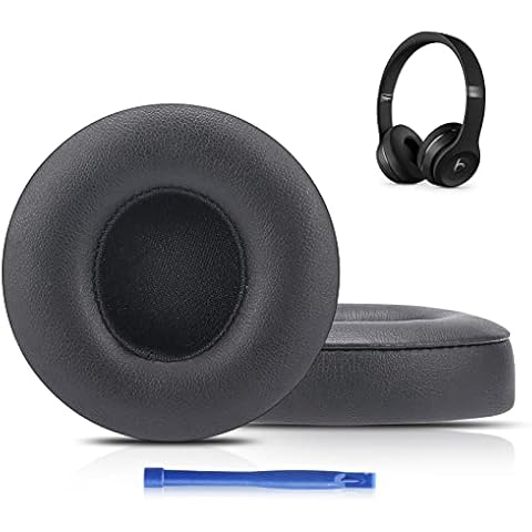 Damex Updated Thickened Solo Wireless 2/3 Replacement Ear Pads,earpads for Beats Solo 2/3 Wireless Headphone (Black) Cover