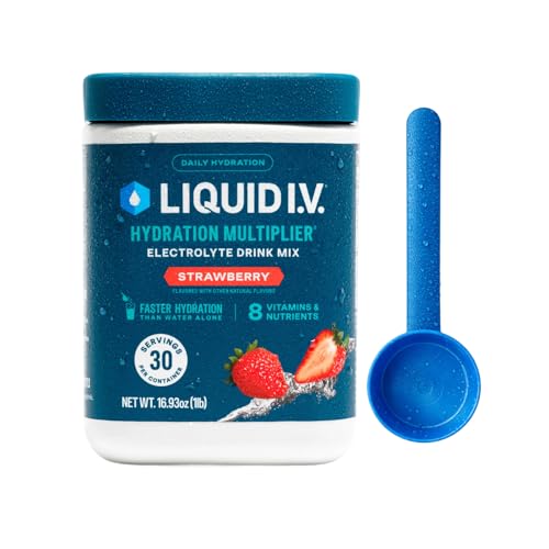Liquid I.V. Hydration Multiplier - Strawberry | Electrolyte Powder Drink Mix | 1 Tub (30 Servings)