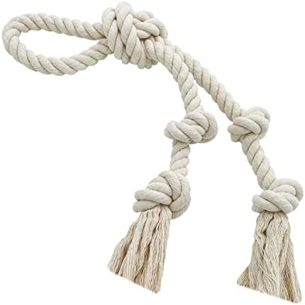 Barida Pet Tough Dog Rope Toy for Aggressive Chewers. Extra Large Dog Pull Rope, 100% Natural Cotton Rope, Tug Toy for Dogs
