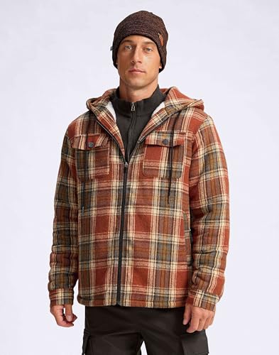 G Gradual Men's Flannel Jacket Fleece Sherpa Lined Hoodies Zip Up Plaid Shirt Warm Winter Jackets for Men with Zipper Pockets4