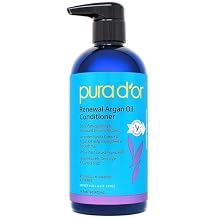 PURA DOR 16 Oz Renewal Argan Oil Conditioner Sulfate-Free, Hydrating, Frizz Control, Color-Safe, with Organic Aloe Vera & Argan Oil, Nourishing & Strengthening for Dry, Damaged Hair