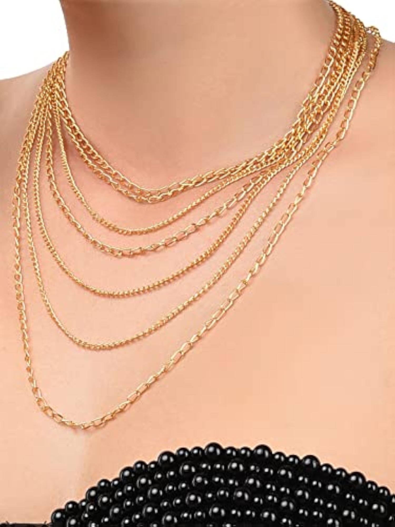 Contemporary Tone Layers Chain Necklace for Women