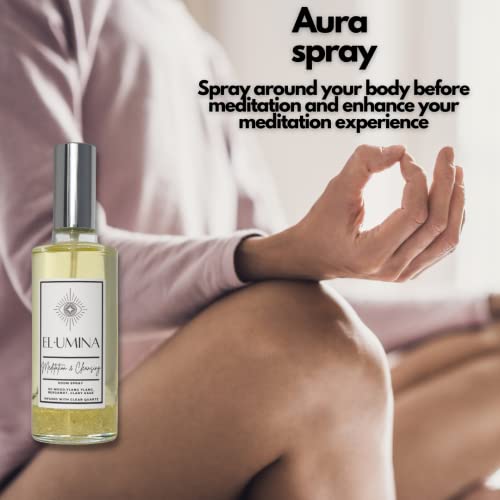 Elumina 100ml Meditation & Cleansing Room, Pillow and Aura Sprays Infused with Clear Quartz. (Ho Wood, Ylang Ylang… - Image 7