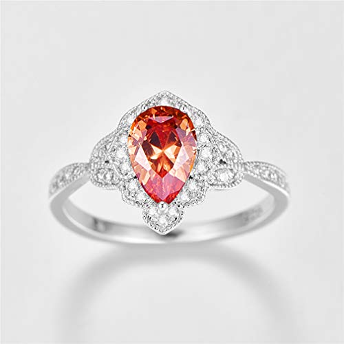 YAZILIND Silver Plated Wedding Ring Teardrop Cubic Zirconia Eternity Rings Women Anniversary Jewelry2