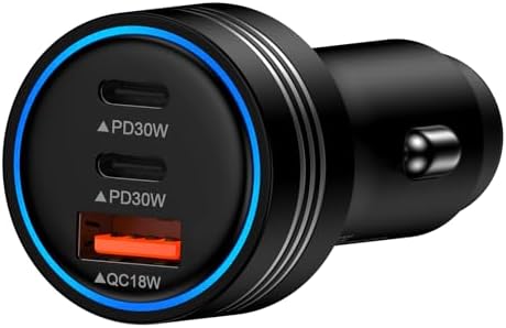 Samsung Galaxy S25 Edge 78 W 3-Port Car Charger – Ultra-Fast USB C Cigarette Lighter Adapter for Galaxy S25 Ultra, A16, S24, S23, i Phone 15 Pro Max – Triple Device Charging with Overheat Protection for Ultimate Travel Convenience Samsung Galaxy S25 Edge 78 W 3-Port Car Charger – Ultra-Fast USB C Cigarette Lighter Adapter for Galaxy S25 Ultra, A16, S24, S23, i Phone 15 Pro Max – Triple Device Charging with Overheat Protection for Ultimate Travel Convenience