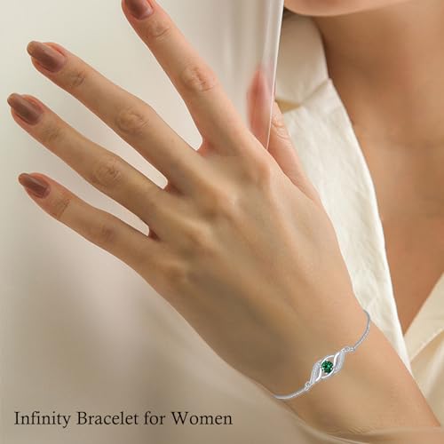 Bracelet infini en argent 925 TOUPOP anti-ternissement avec pierre