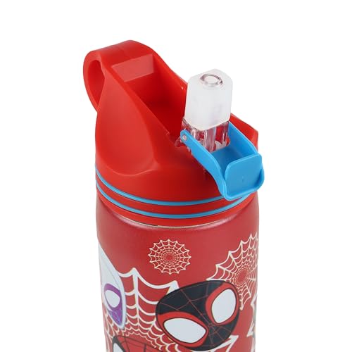 Image of Marvel Avengers Superhero Spiderman Stainless Steel SIngle Wall Sipper Water Bottle For Unisex Kids School And Travelling | 500 Ml | RED | AZ2061 (Power Of Three)