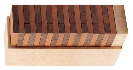 Jeu en bois en forme de domino fait main, jouet traditionnel et durable