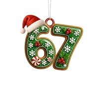 Generic 67 Christmas Ornament,Funny Christmas Ornaments 2025, Funny 67 Meme Ornament, 2025 Santa Ornaments for Christmas Tree, Stocking Stuffers for Teens (L)