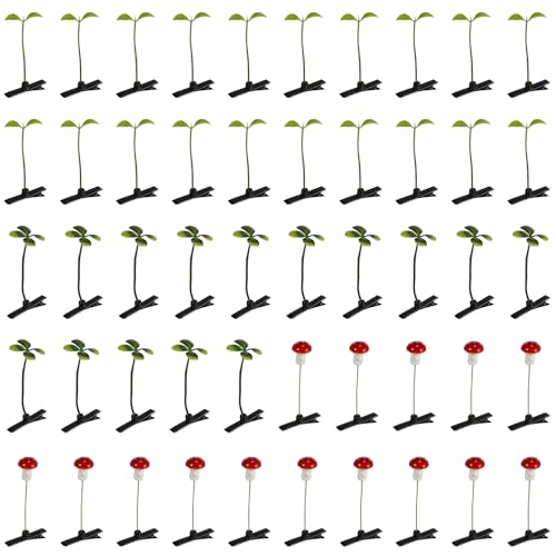 50 Pinzas para el cabello en forma de brote de frijol miniatura 1
