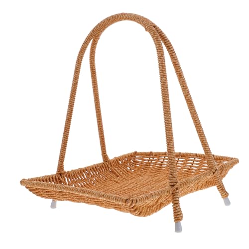 Unomor Imitation Rattan Woven Food Storage Basket Tray for Fruits and Vegetables Material Multi Purpose Desktop Ornament for Kitchen Living and Dining Spaces