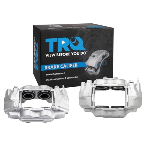 Image of TRQ Front Driver and Passenger Side Brake Caliper Set 2 Piece Caliper Brackets Hardware for 2000-2006 Toyota Tundra with Casting #13WL 2003-2005 4Runner with Casting #13WL