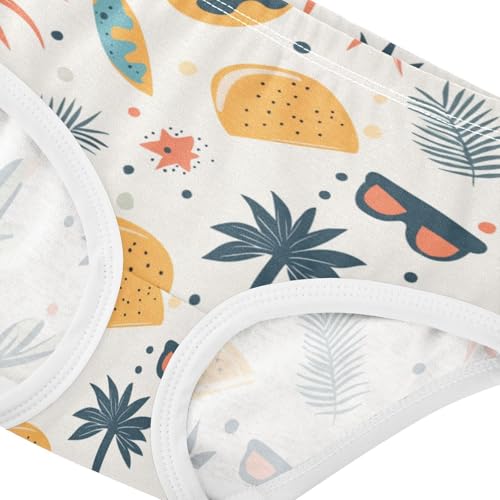 ZZKKO Summer Fun Pattern Girls Underwear Toddler Panties for Girls Comfort Brief Size 2-8T3