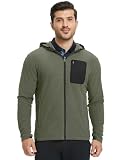 M MAELREG Mens Winter Zip-Up Hoodie Jacket Lightweight Stretch Double-Sided Fleece with 5 Pockets for Outdoor