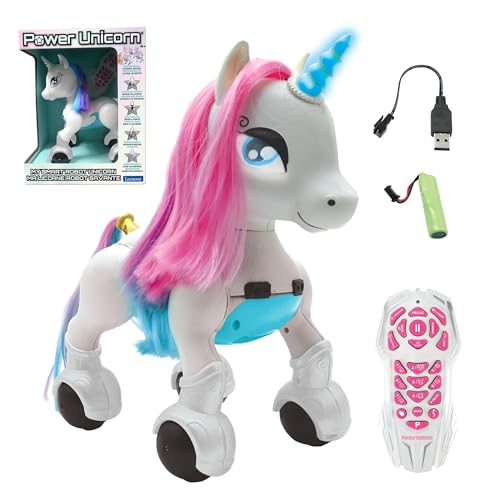 Lexibook Power Unicorn®- Mi Primer Unicornio Inteligente para entrenarn programable con Mando a Distancia, función de Entrenamiento y Control por Gestos, Baile, UNI01LXB