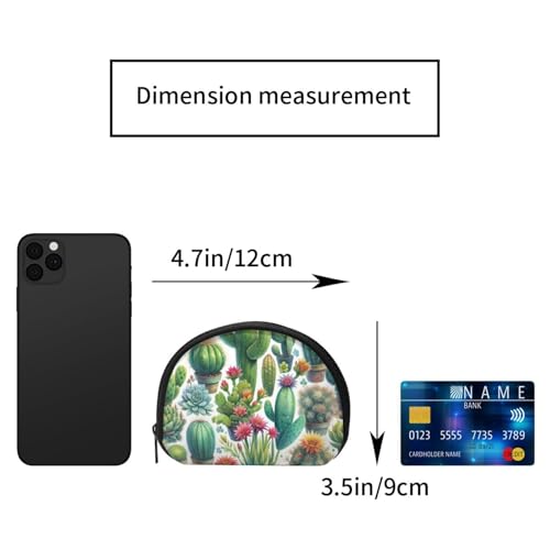 Portable Coin Purse Watercolor-Desert-Cactus-Succulents Mini Zippered Money Pouch Card Holder2