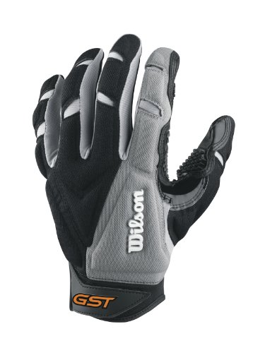 Wilson Adult GST Trench Receivers Gloves, Grey/Black, Large