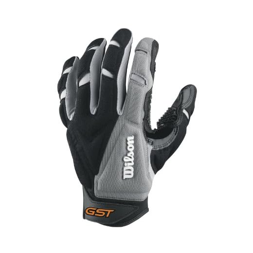 Wilson Adult GST Trench Receivers Gloves, Grey/Black, Large