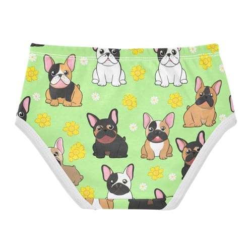 Cute Cartoon French Bulldogs Green Girls Underwear Toddlers 2t Cotton Panties Little Girl Stylish Kids Briefs Undies2