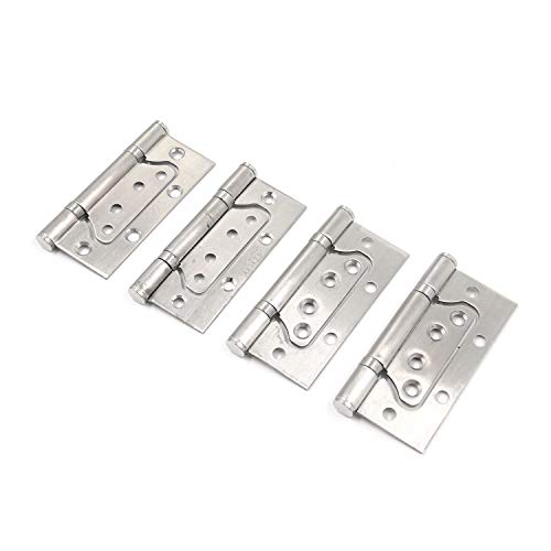 Tulead Door Hinges Stainless Steel Non-Mortise Hinges 4-Inch Shed Cabinet Gate Heavy Duty Hinges Pack of 4 with Screws