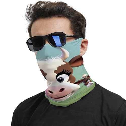Neck Gaiter Cute Cow Face Mask for Travel Face Cover Scarf for Men Women Elastic Headbands Wind-proof Bandana for Skiing Fishing Hiking Cycling2