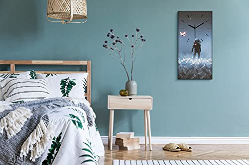 Horloge sur toile décorative pour masquer un mur vide - 5