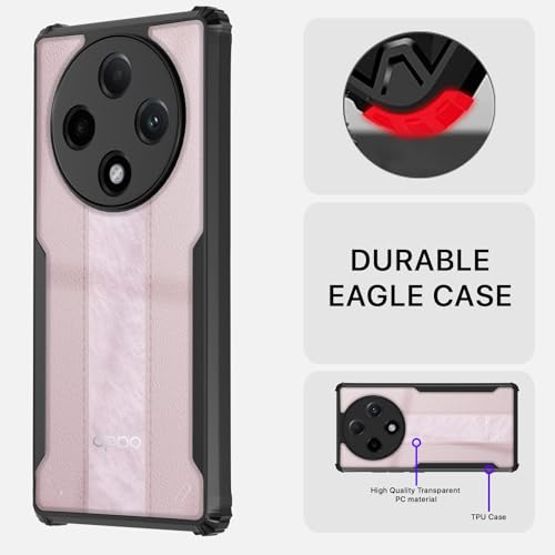Image of Shockproof Crystal Clear Back Cover Case for Oppo F27 Pro Plus 5G | 360 Degree Protection | Protective Design | Transparent Back Cover Oppo F27 Pro Plus 5G (Black Bumper)