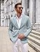 COOFANDY Men Stretch Knitted Blazer Jacket Slim Fit Fashion Wedding Sport Coats Light Blue