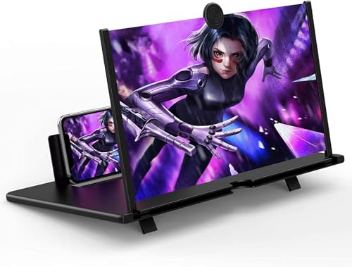 Goevcclei Amplificador Pantalla movil 16 Pulgadas, Lupa para teléfono Inteligente 3D HD, Anti-Azul, Plegable, Adecuado para con Todos los (14 Pulgadas)