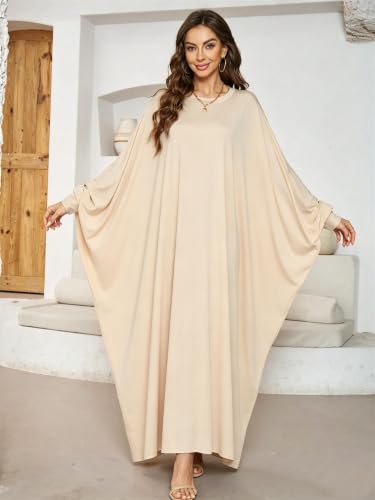 Image of Boedaty Women Soft Muslim Prayer Dress Abaya Islamic Ramadan Full of Elasticity Garment Dubai Robe