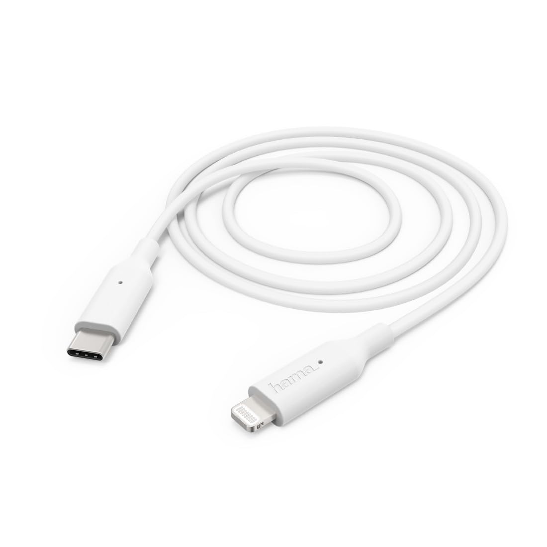 Hama Kabel USB C na Lightning, 1 m (kabel do ładowania, kabel do transmisji danych Apple MFI do iPhone 8/X/XS/XR, iPad Pro/Air/Mini obsługuje Power Delivery do ładowarek USB-C) biały