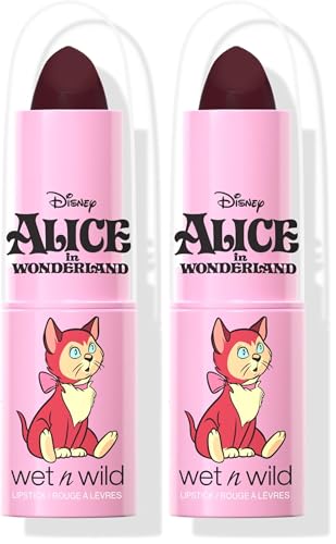 Wet n Wild Rossetto di Alice nel Paese delle Meraviglie, Rossetto ad Alta Pigmentazione e Lunga Durata per un Finish Satinato Setoso, Arricchito con Vitamina E, Tono Curtsy (Paquete de 2)