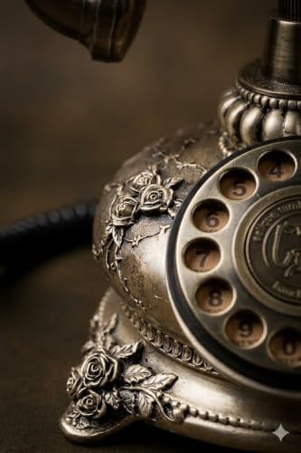 Image of Dratal Imitation Copper Vintage Style Rotary Retro Old Fashioned Rotary Dial Home and Office Telephone Functional Antique Style Telephone-Bronze (DR-01)