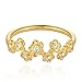 MEVECCO 14K Gold Ring Dainty Flowers Ring for Women Gold Plated Band Stackable Minimalist Ring for Women Trendy Fashion Jewelry