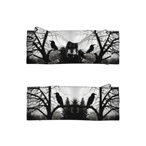 Crow On Branch Pattern Baby Bow Headband - Super Stretchy Soft Bows Hair Accessories for Newborn Infant Toddlers Kids Girls - Elastic and Skin-Friendly2