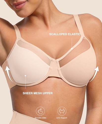 Image of Lover-Beauty Minimizer Bras for Women Full Coverage Unlined Underwire Bras Plus Size Lifting Bra for Heavy Breast