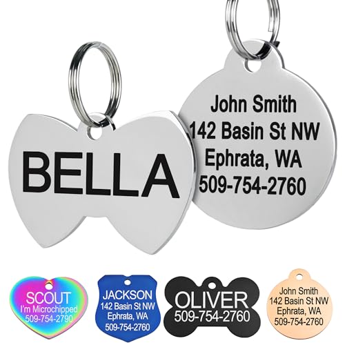 GoTags Stainless Steel Pet ID Tags, Personalized Dog Tags and Cat Tags…