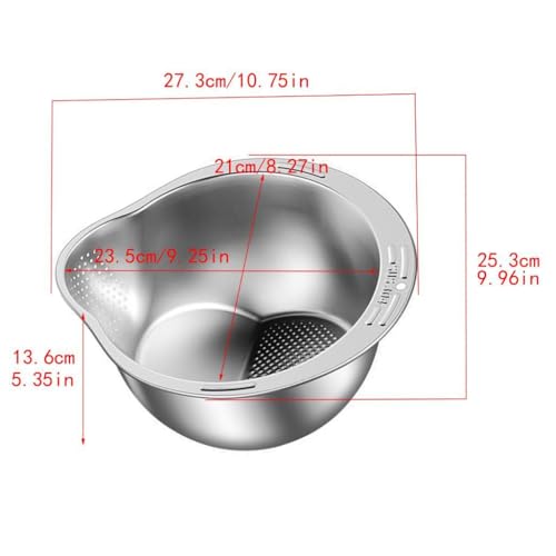 Colador para lavar arroz acero inoxidable 19cm miniatura 3