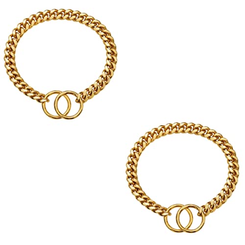 POPETPOP 2 Piezas Collar De Perro De Cadena Collar Pitbull Perro Cadena Collar De Estrangulamiento Para Perros Cuello Correa El Perro Acero Inoxidable 316l Anillo De Cadena