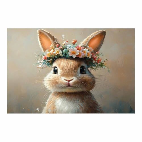 Tableau sur toile lapin mignon et paysage naturel pour une atmosphere chaleureuse a la maison