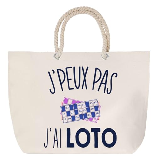 Sac de plage anse corde résistant grand sac de transport coton pour linge