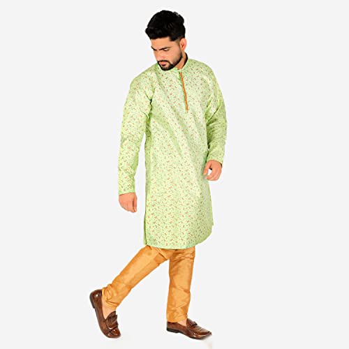 Image of Pro-Ethic Style Developer Men's & Boys Silk Floral Baap Beta Kurta Pajama Set | Father Son Matching Dresses | | (B-111)