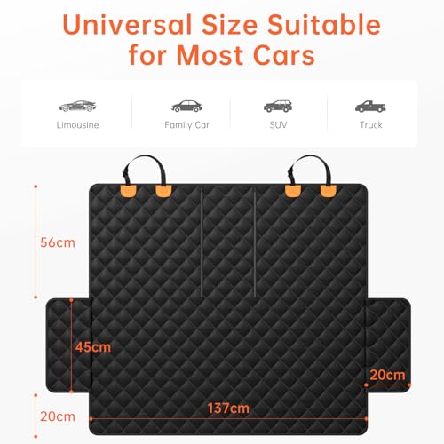 DPWEION Waterproof Dog Car Seat Cover,Non-slip% Scratch Proof Back Seat Covers for Dogs,Universal Fits Cars & SUVs Rear Seats(137cm×121cm) - Image 3