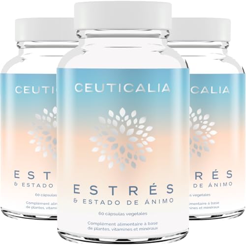 Complemento Alimenticio Antiestrés y Buen Humor - Estrés, Ansiedad, Bienestar, Relajante - Para Adultos - Magnesio, Vitamina B6, Azafrán, Rodiola, Espino Blanco - 180 Cápsulas, 90 Días