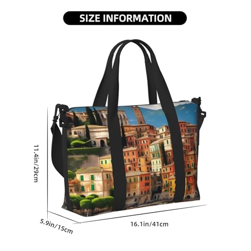 Beautiful Italy Print Hand Travel Bag,Gym Bag,Weekend Travel Overnight Bag,Tote Bag Sports Bag For Women Men2