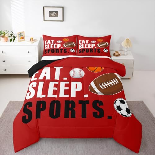 Image of Feelyou Sports Comforter Set King Size for Kids Boys Girls