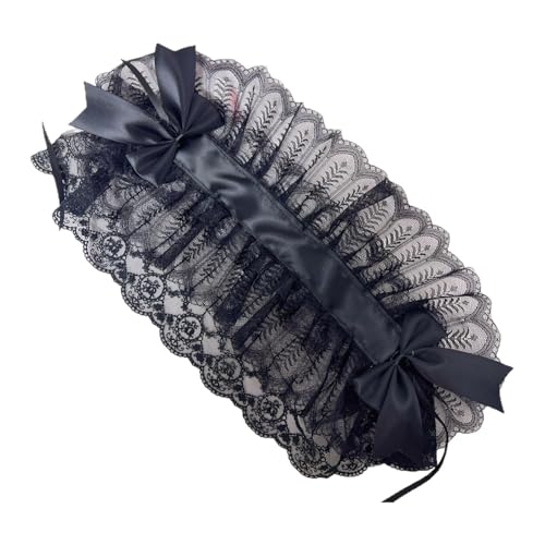 kowaku 蝶結びレースヘッドバンドロリータダンスレディー仮面舞踏会装飾ヘアアクセサリー, 黒
